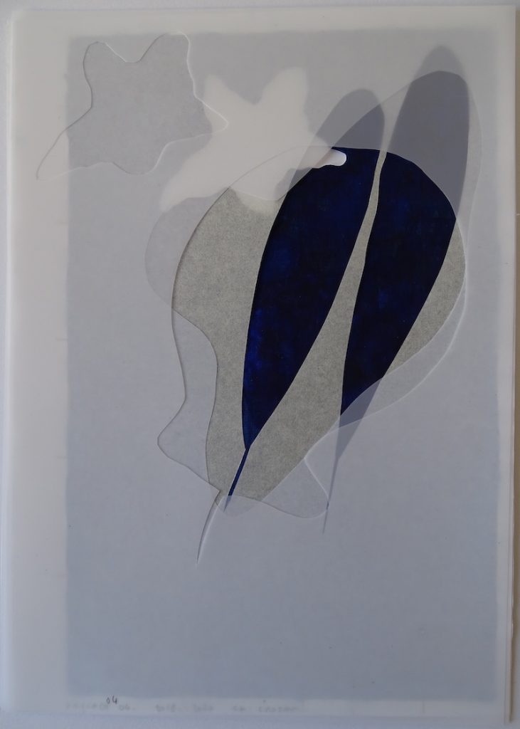 Christine Crozat, Paysage bleu, 2018/2020 Technique mixte sur papier 37 x 28,5 cm Photo Christine Crozat