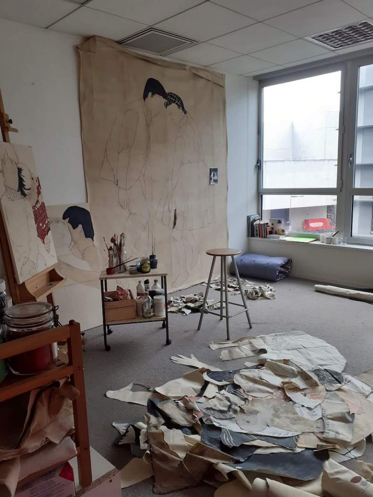 Vue de l'atelier de Juliette Lemontey. Photo de Juliette Lemontey