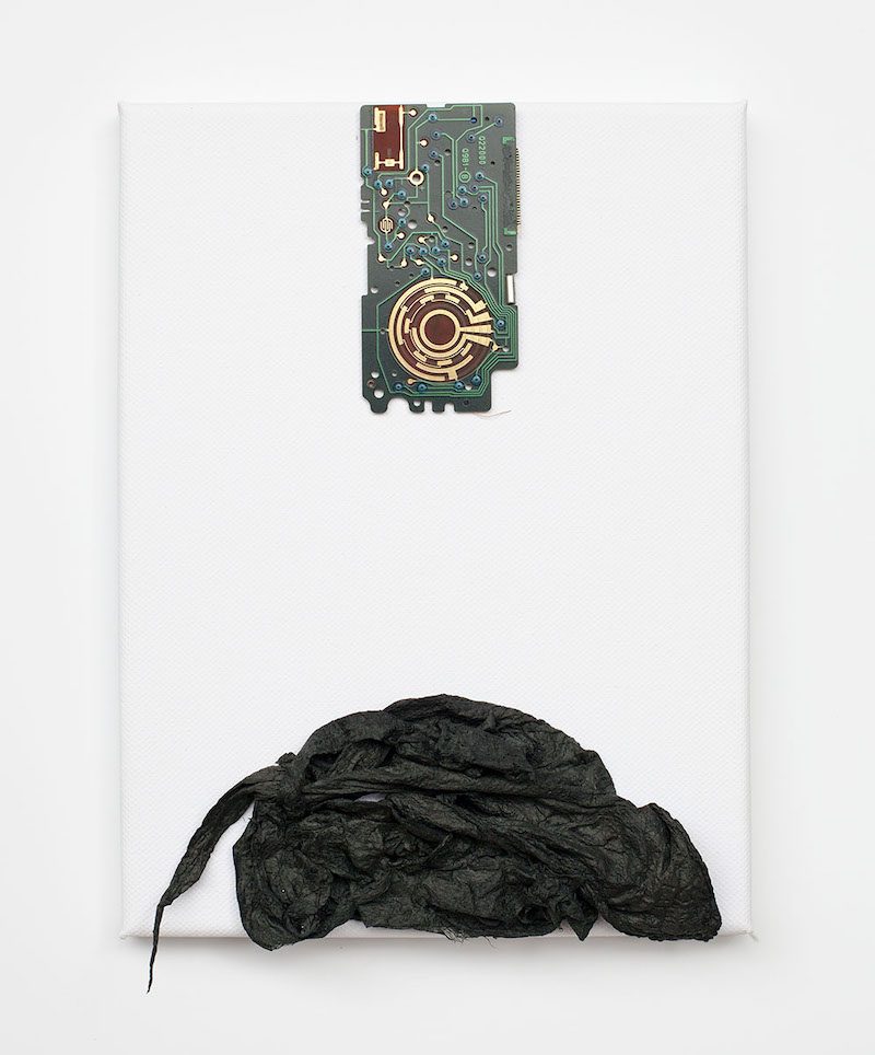 Sanglan Kim, Soo-Sok 017T-IV 2017 Papier mûrier-hanji, plaque électronique, 24 x 18cm