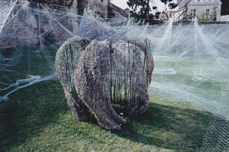 Sanglan Kim, Fleur de désert_Le nid 1993. Installation_Jardin du château royal de Senlis