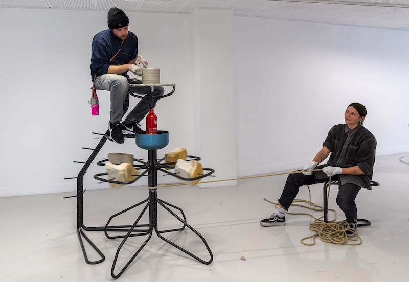 Vue de l'exposition personnelle de François Dufeil, Chlaaak Tuuuung Fiiiiiit jusqu'au 12 mars 2022, La Graineterie – centre d’art de la ville de Houilles - Photo Marc Domage