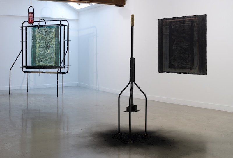 Vue de l'exposition personnelle de François Dufeil, Chlaaak Tuuuung Fiiiiiit jusqu'au 12 mars 2022, La Graineterie – centre d’art de la ville de Houilles - Photo Marc Domage