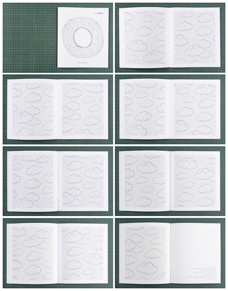 Pierre-Lin Renié, nuages, auto-édité, 2021 Impression numérique sur papier offset 160 g couverture papier offset 300 g agrafé 24 pages 21 x 24,6 cm 100 exemplaires.