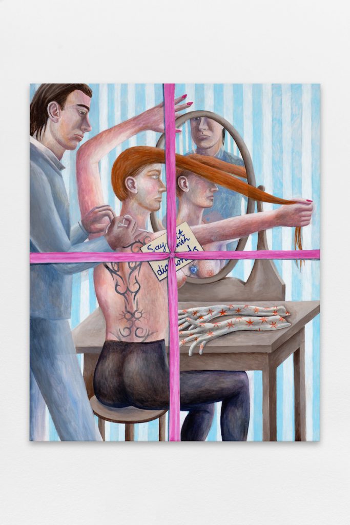 Agnes Scherer, Say it with diamonds, 2022, acrylic on canvas, 100.5 x 82 cm, unique - Photo Aurélien Mole