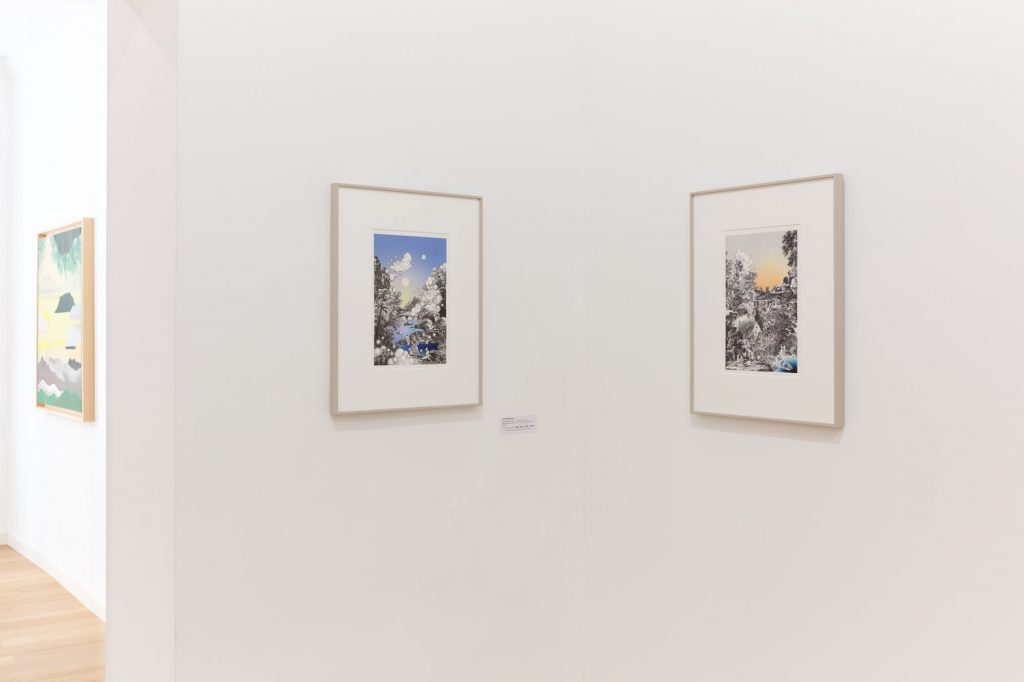 Vue d'exposition Paysages Premiers, Eléonore Deshayes et Anouk Mercier, galerie Jean-Louis Ramand, Aix-en-Provence - Photo Max McClure