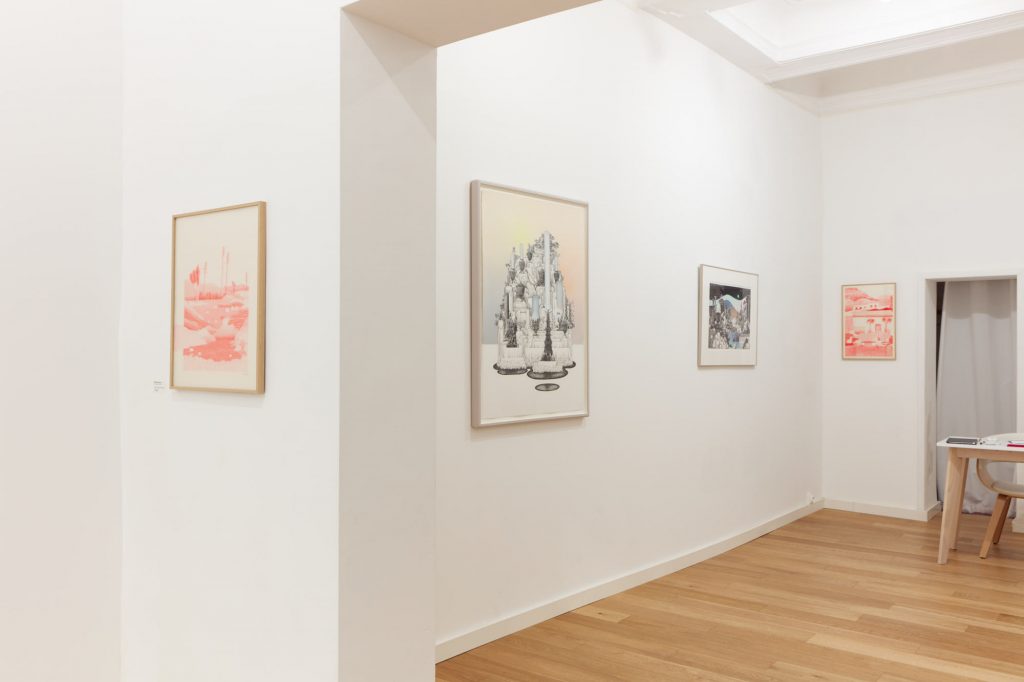 Vue d'exposition Paysages Premiers, Eléonore Deshayes et Anouk Mercier, galerie Jean-Louis Ramand, Aix-en-Provence - Photo Max McClure