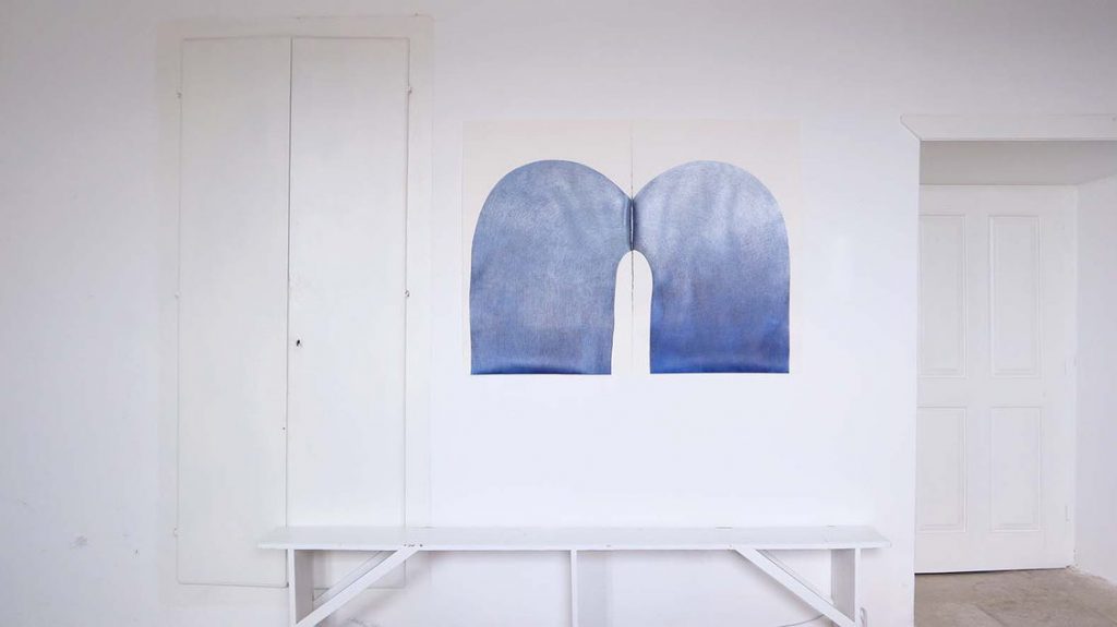 Elvira Voynarovska, Potamia, 2022. Dessin à lk'encre et crayon, 101 x 132 cm - Photo Benoit Favard