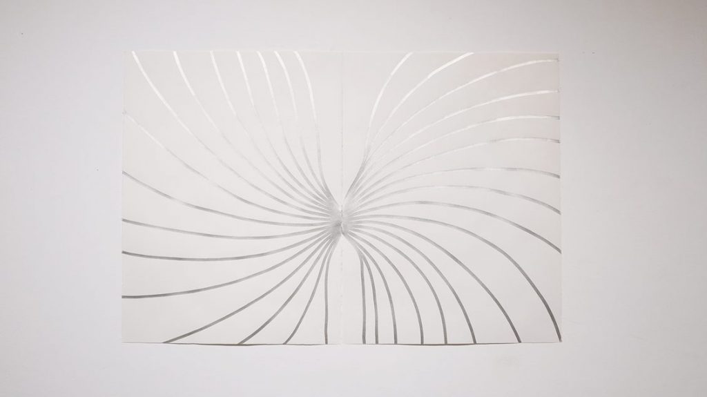 Elvira Voynarovska, Potamia, 2022. Dessin à l'encre, 101 x 132 cm - Photo Benoit Favard