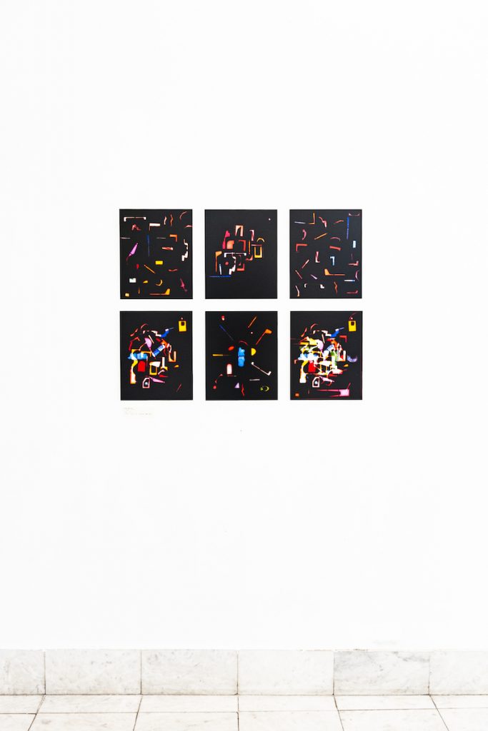 Andréa Vamos vue de l'exposition 36Pauses à la Ulus Galerija à Belgrade, juillet 2022