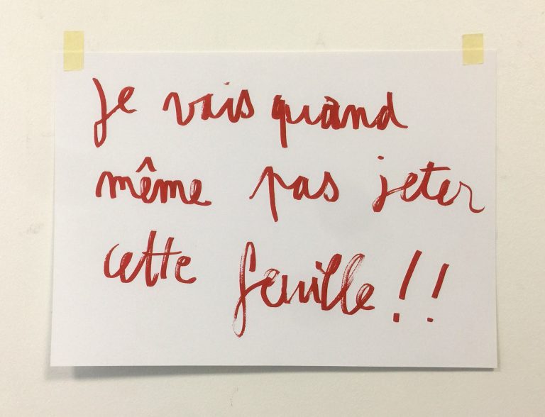 Éric Watier, Je vais quand même pas jeter cette feuille!!, 2020
29,7 x 42 cm
Impression ris sur papier Olin rough 200gr
50 exemplaires
