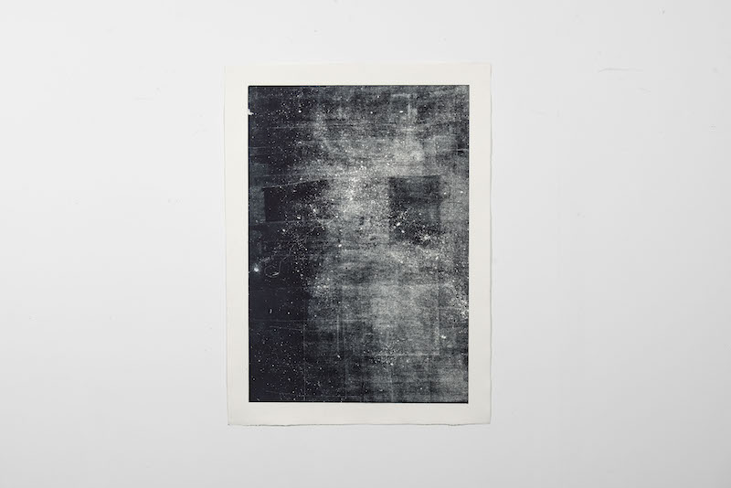 memento homo , monotype, impressions de poussière, A1, 2022