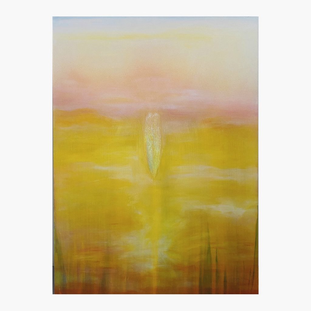 Mathias Bensimon, Aube, 2023, peinture à l'huile sur toile, 200x140cm