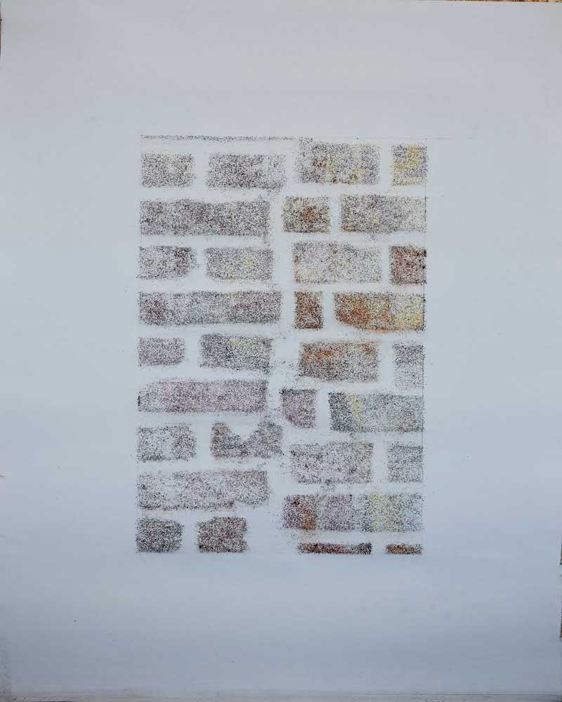 Joëlle Jakubiak, Archéograffi 3, 2022. Prelevement, 100 x 80 cm