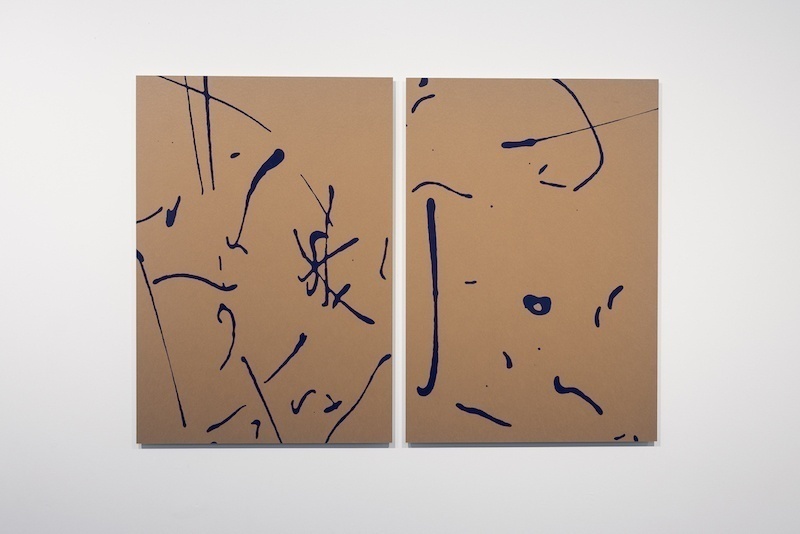 Antoine Duchenet, Wiggle Waggle [diptyque], 2022, sérigraphie sur papier cartonné monté sur dibond. Photographie Mathieu Lion