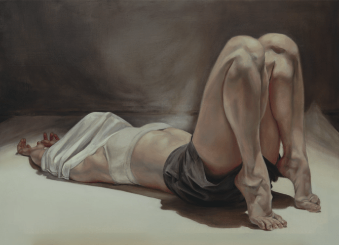 Lara Bloy, Le dilemme, 2022. Huile sur toile 73 x 100 cm Courtesy artiste et H Gallery Paris. Photo Aurélien Mole