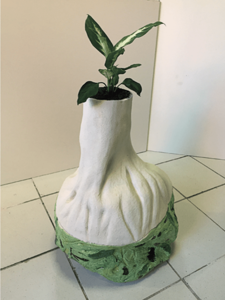 Morgane Porcheron, Profondeur architecturée, 2022
Céramique, terreau, plantes, 42 x 44 x 76 cm. Photo et Courtesy artiste