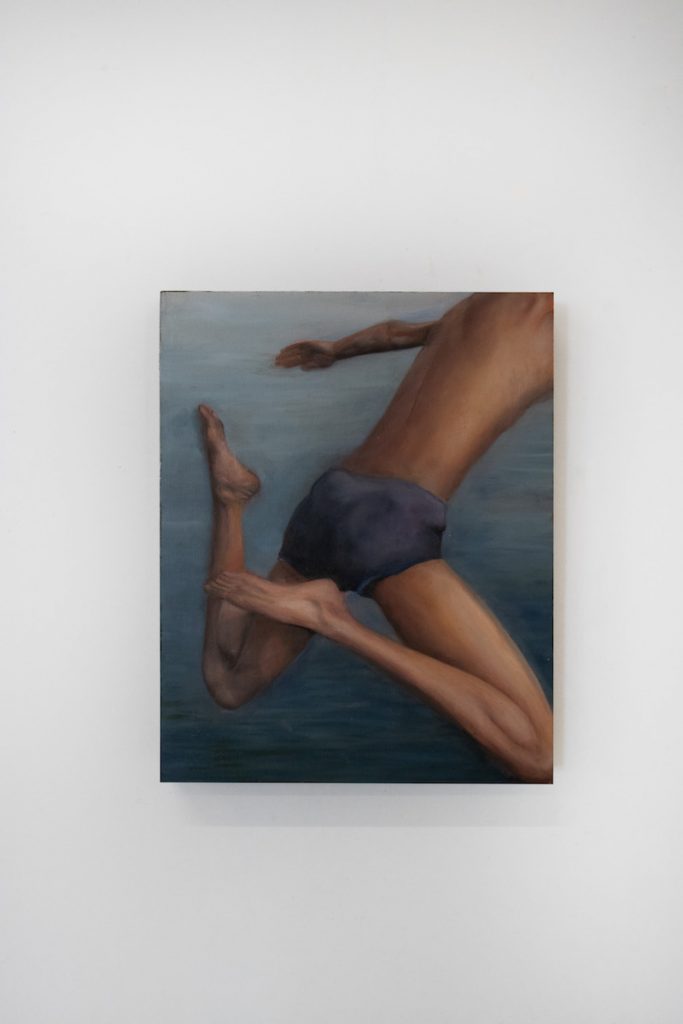 Renske Linders Saut( 2023 ) Huile sur Bois , 19 x 24 cm
