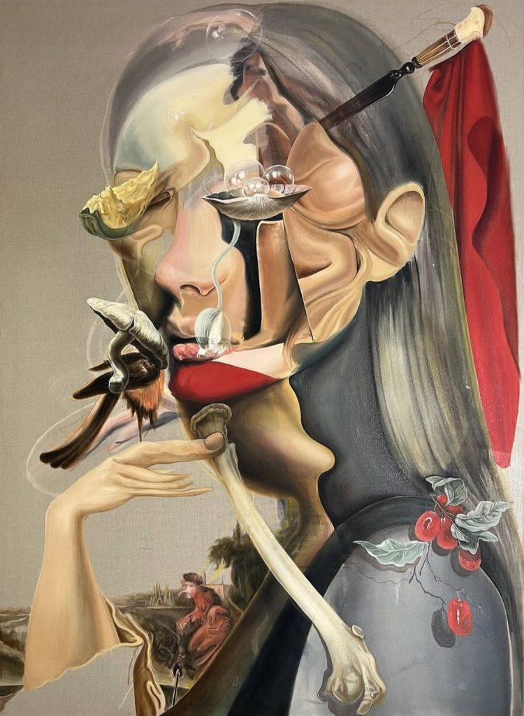 Tomáš Jetela,
Née de l’écume mourant dans les terres désolées, 260 x 190 cm, huile sur toile, 2023