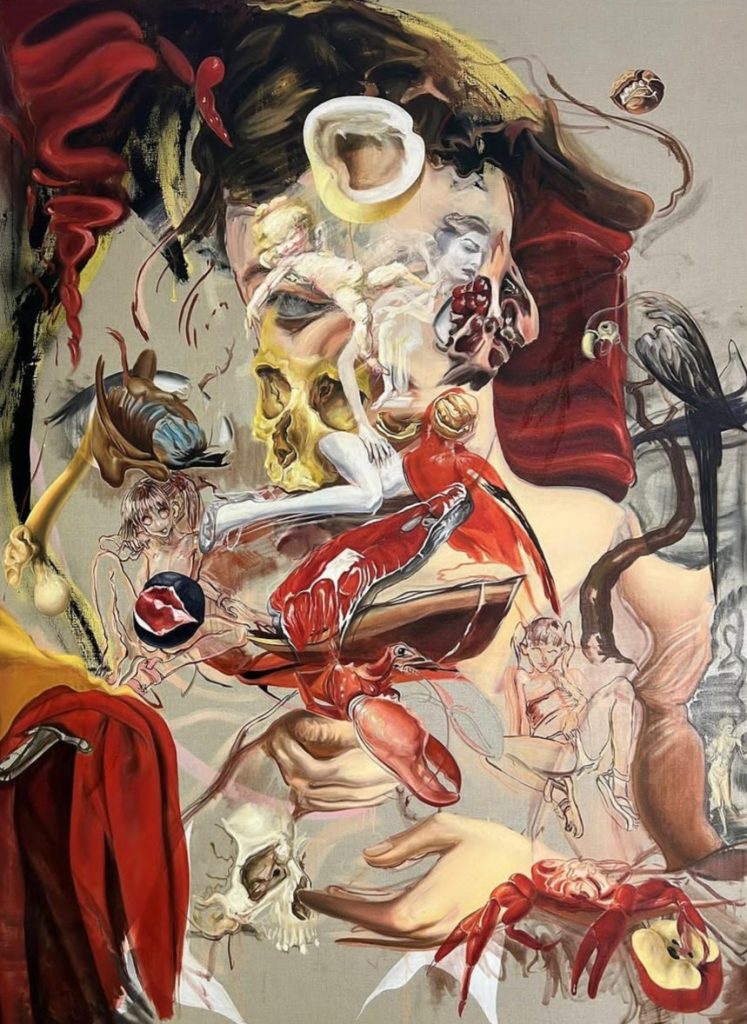 Tomáš Jetela,
Bacchus, 260 x 190 cm, huile sur toile, 2023