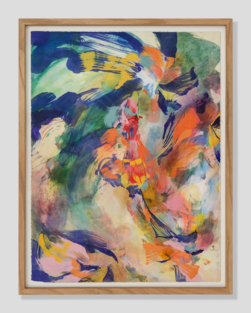 Camille Boileau, Peinture érodée n°1, triptyque Efflorescence, 2023, Technique mixte, 60 x 45,5 cm et 53 x 36,5 cm, triptyque, papier aquarelle et Vélin.