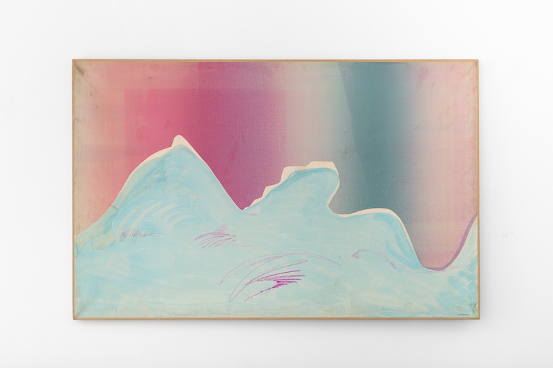 Ezio Gribaudo, Atlante, 1977, paper mounted on canvas, 96 x 150 cm, unique ©Margot Montigny