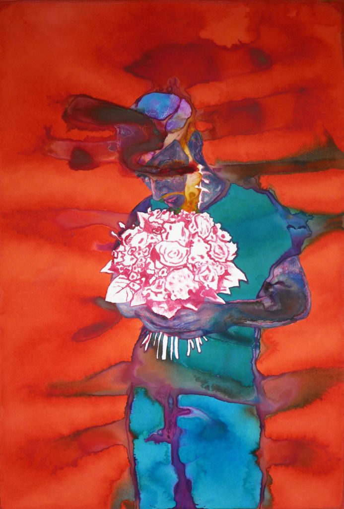 Julien-Arnaud Corongiu,Comme tout le monde, j'ai voulu vivre, acrylique et encre sur papier, 2023